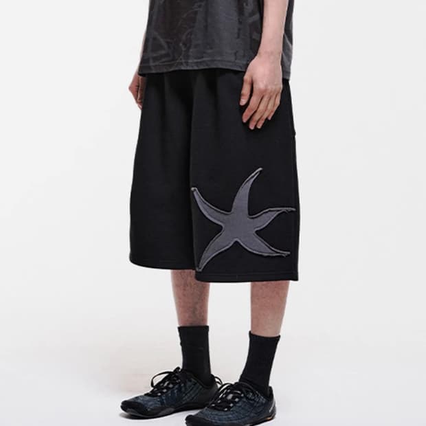 TCM starfish half sweat pants (black)