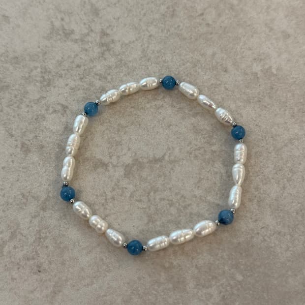 담수진주 블루 포인트 팔찌