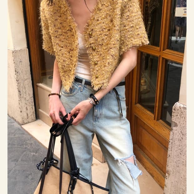 714center Frame tweed jacket