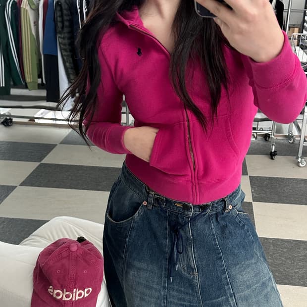 폴로 랄프로렌 핫핑크 후드집업 