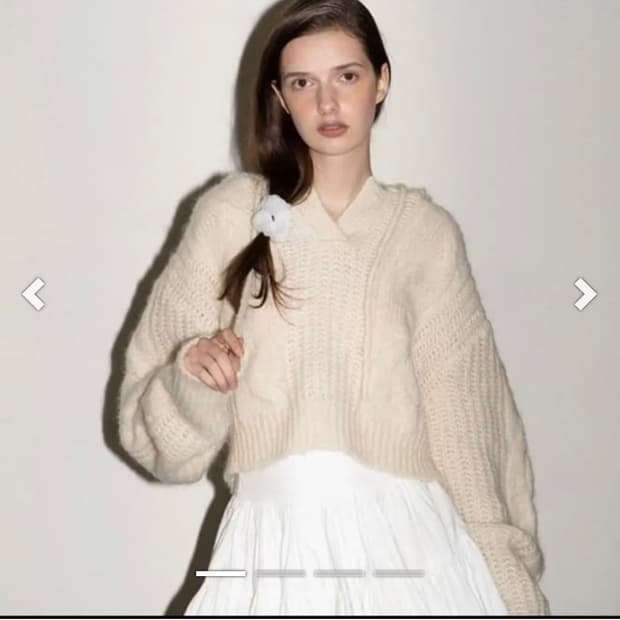 thetis 더티스 모헤어 후드 니트 아이보리