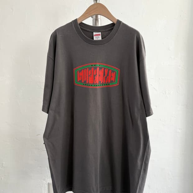 Supreme 슈프림 차콜 컬러 파운드 로고 티셔츠