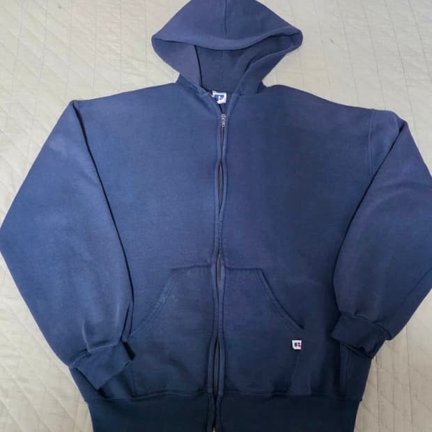 러셀 후드집업 XL 네이비 90s Russell USA