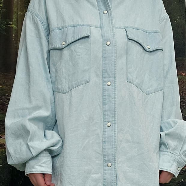 타임 웨스턴 데님 오버 셔츠