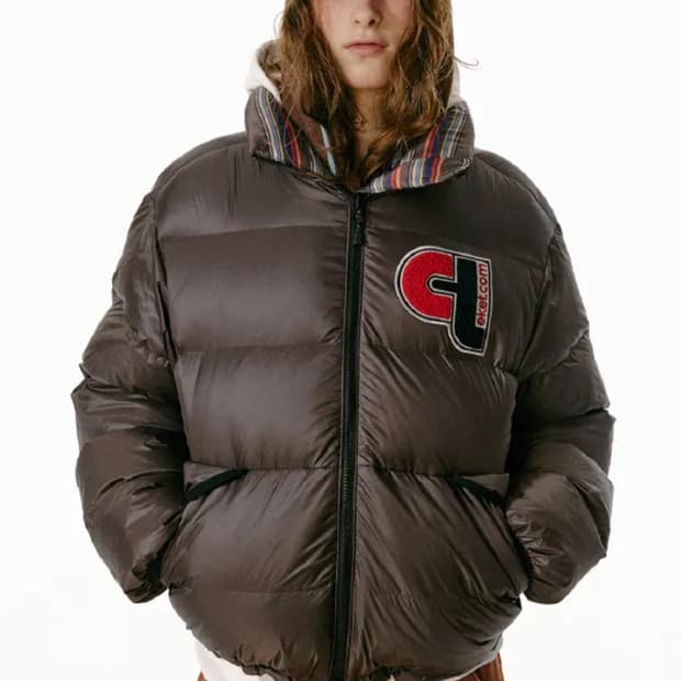 테켓 리버시블 다운 자켓 패딩 브라운 색상 s사이즈 