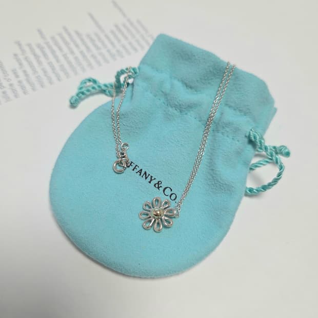 TIFFANY&Co. 티파니앤코 정품 18k골드 플라워 실버목걸이