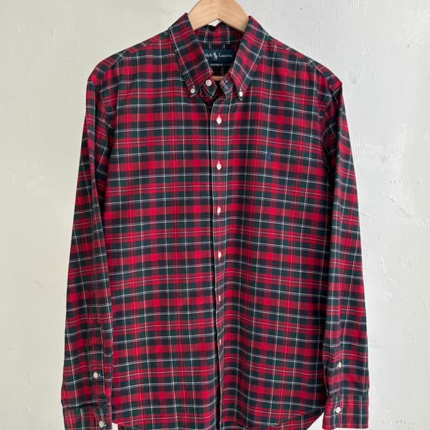 Polo 폴로 랄프로렌 레드 컬러 블랙와치 셔츠