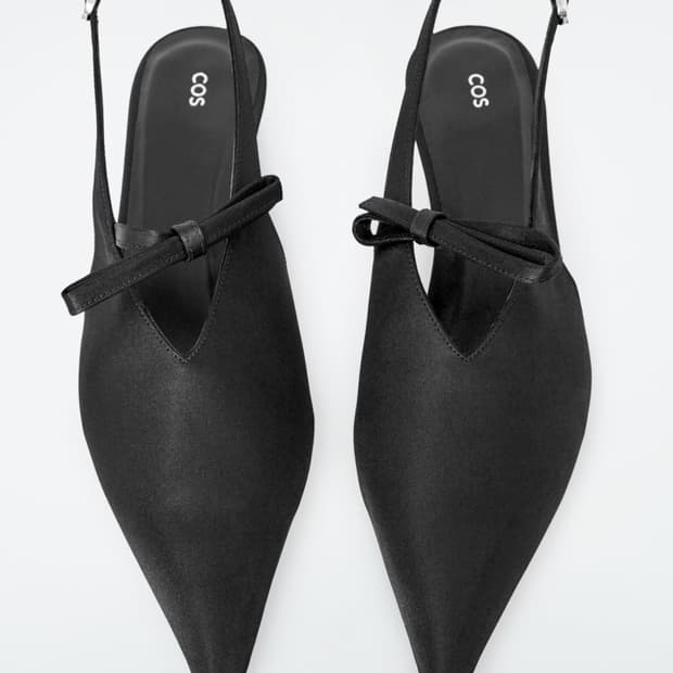 Cos bow-detailed pointed satin hill 37