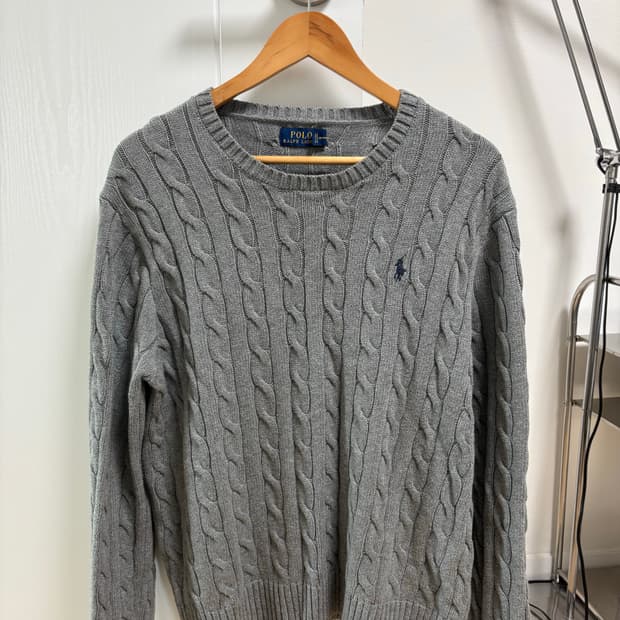 폴로 랄프로렌 그레이 케이블 니트