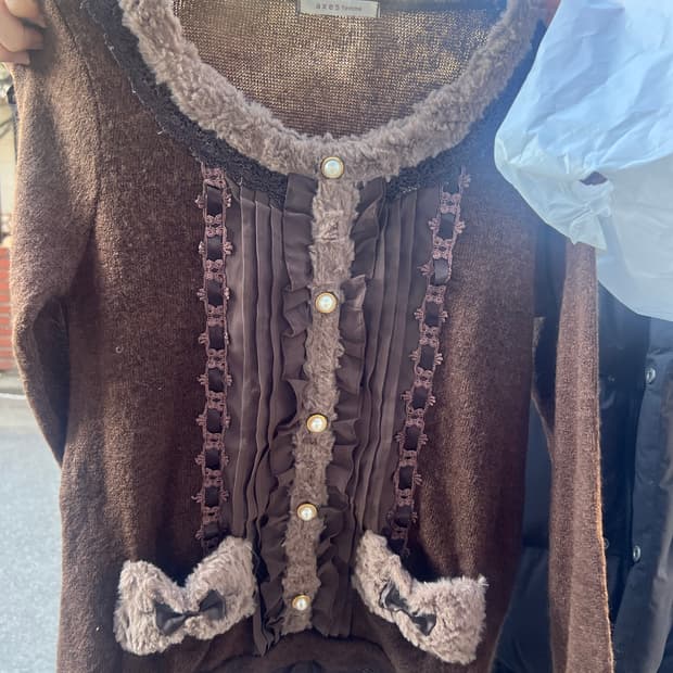 엑시즈팜 라떼갸루 리본 블라우스 롱슬리브