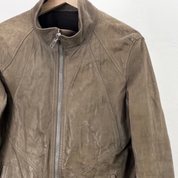 릭오웬스 브라운 레더 자켓