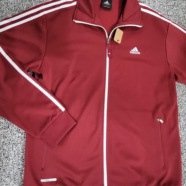 Adidas 버건디 트랙자켓