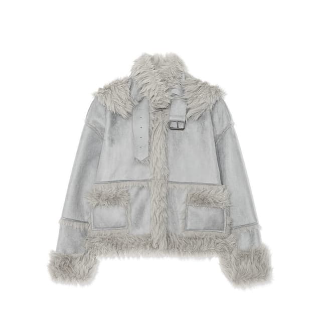 어글리쉐도우 Reversible shearling jacket Blue