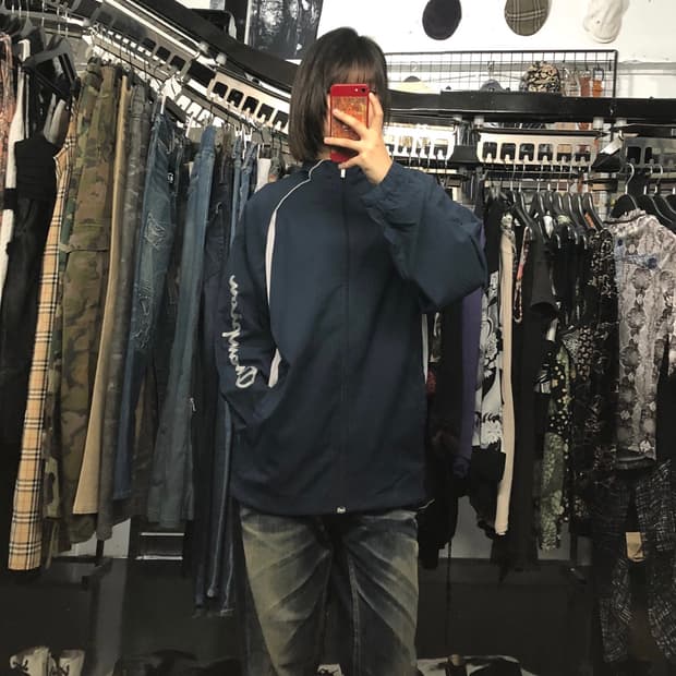 챔피온 네이비 바람막이 