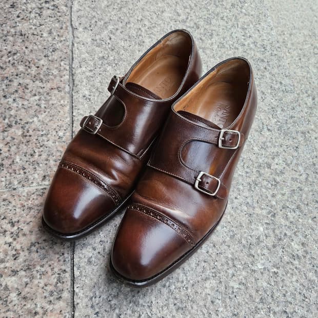 카를로스 산토스 더블 몽크 브라운 구두 UK5.5사이즈(245~250)