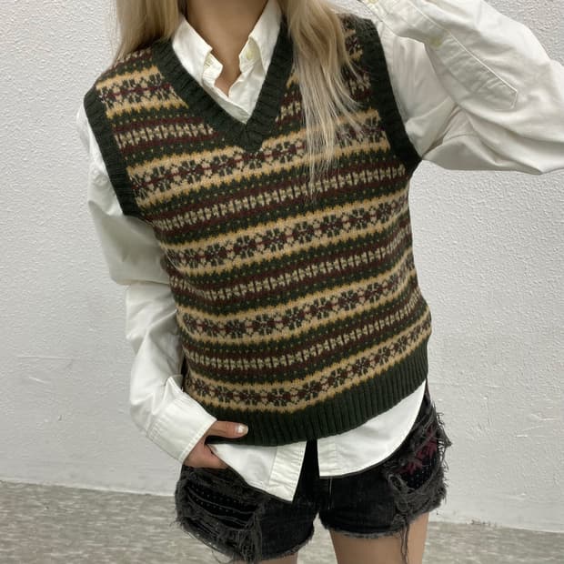 아베크롬비 에스닉 카키 조끼 M