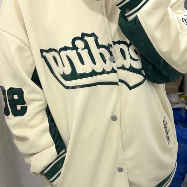 빈티지 오버핏 바시티 자켓