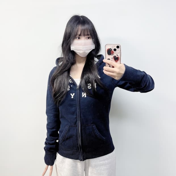 아베크롬비 스펠 로고 후드집업 네이비