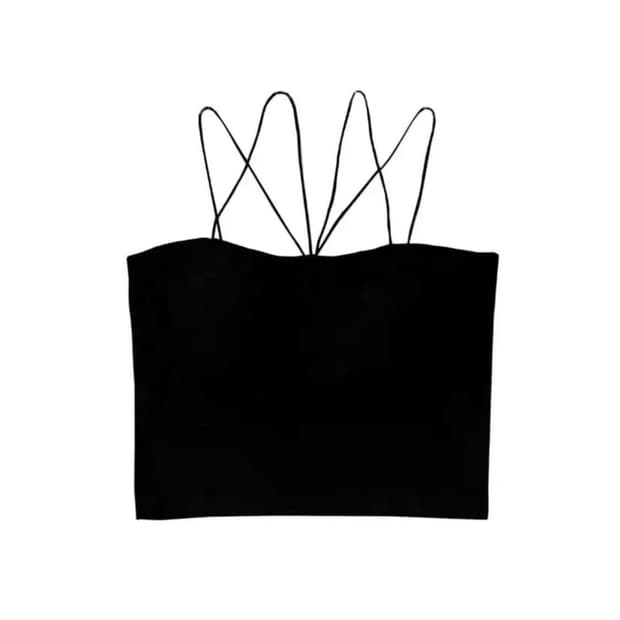 (새상품) 뉴얼린 베이직 크로스 스트랩 브라탑 화이트