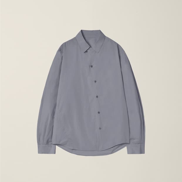 Garment dyed curved shirt Charcoal L