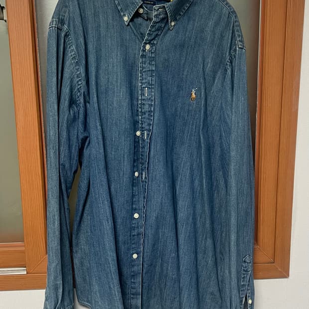 폴로 랄프로렌 샴브레이 데님 셔츠 xl 