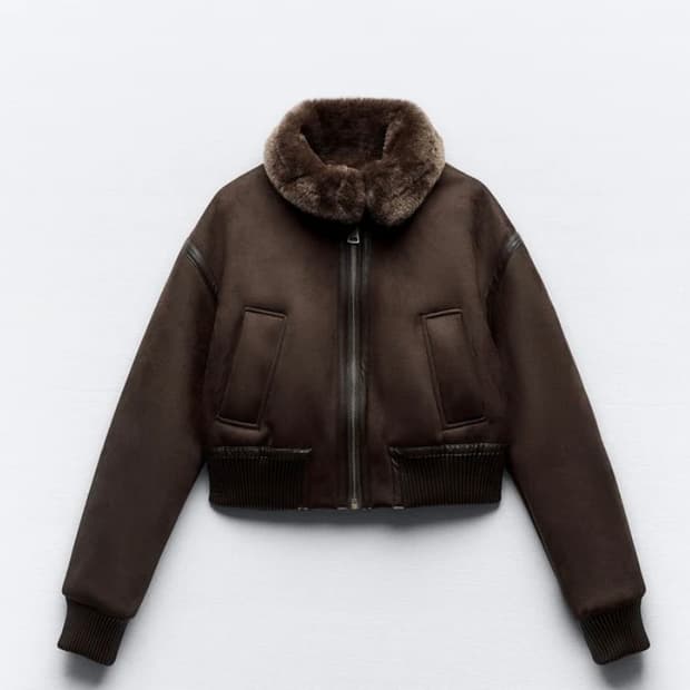 자라 크롭 무스탕