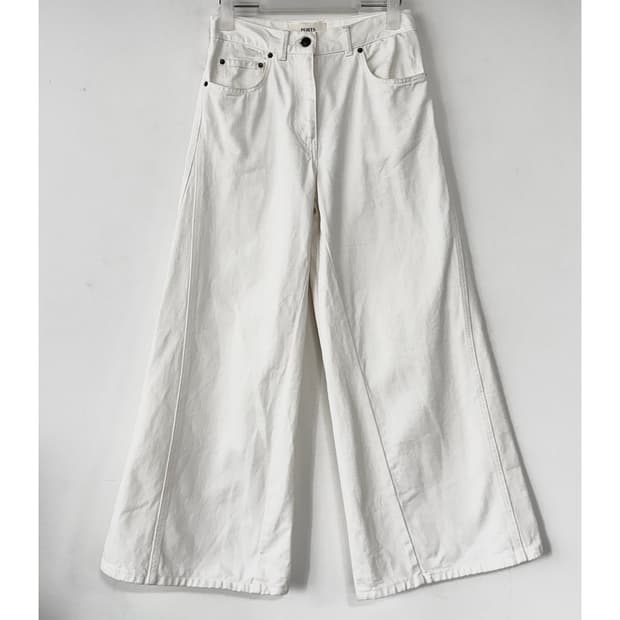 PORTS 1961 화이트 와이드 데님 진 (26)