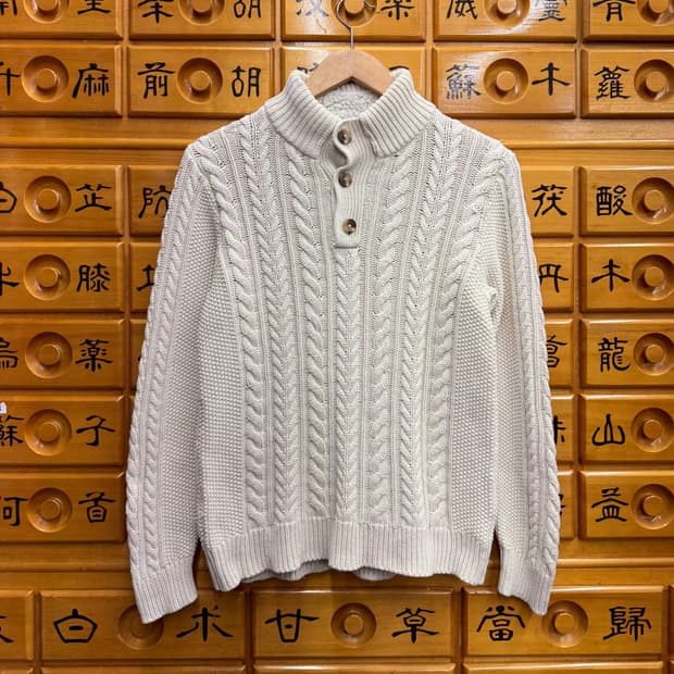 갭 GAP 우먼스 케이블 헨리넥 니트 (S)  