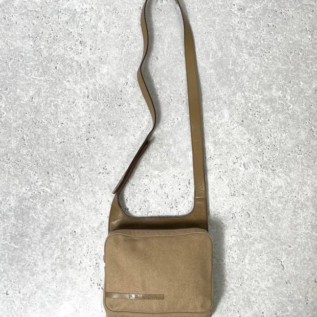 SS1999 PRADA canvas leather shoulder bag