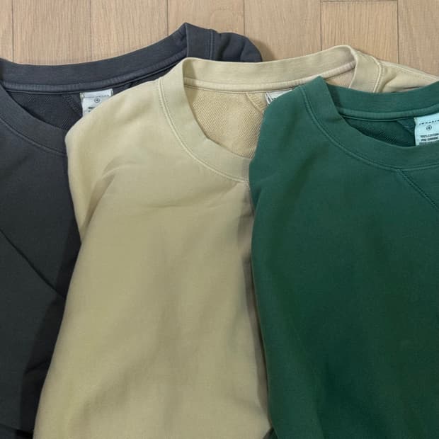 [4/XL] 카키스 스톡 크루맨 스웻셔츠 차콜/그린/옐로우