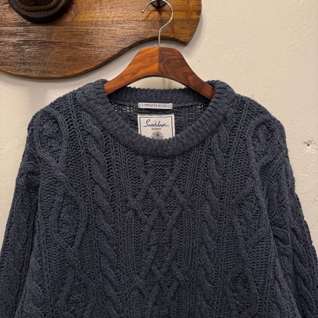L) Spain Navy Fisherman 피셔맨 Knit Sweater