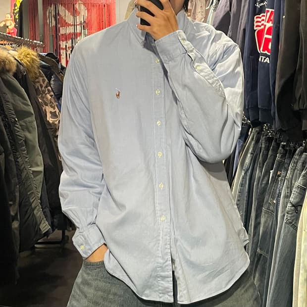 [IM] polo 폴로 블루 긴팔셔츠