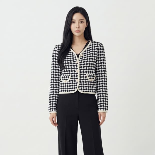 [새제품] 엔바이플러스 체크자켓