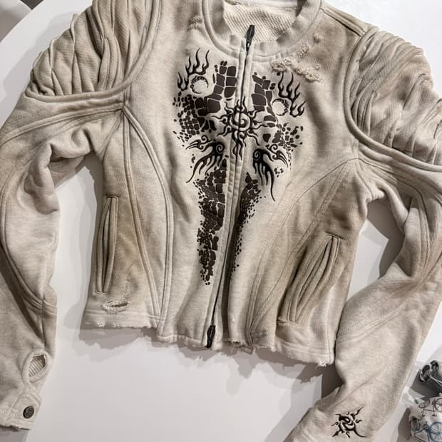 PERSONSOUL 크로커다일 슬림 크롭핏 자켓