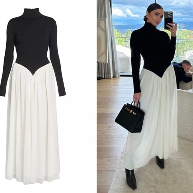 블랙&화이트 롱 드레스