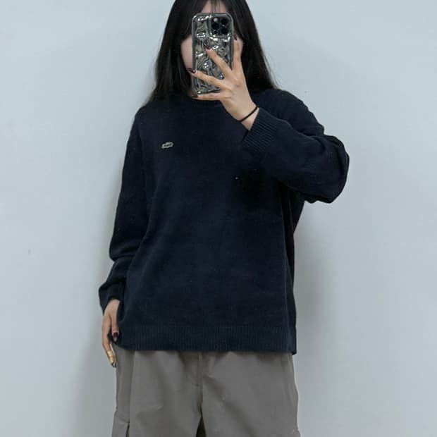 라코스테 라운드넥 니트 네이비 E23