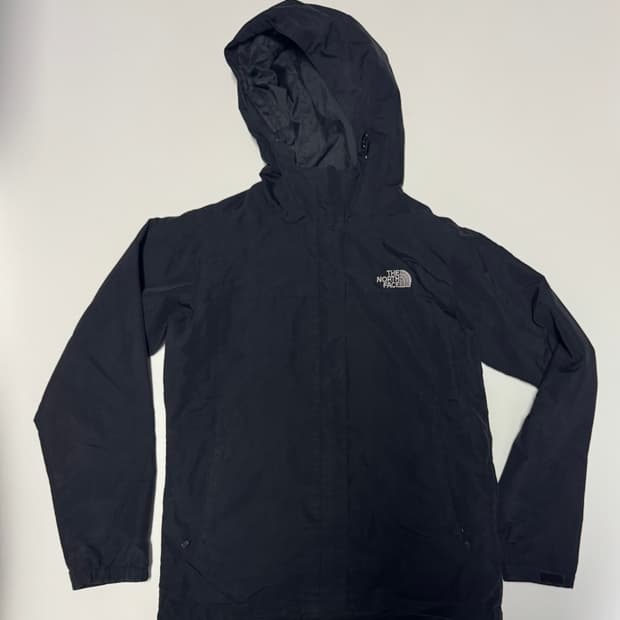 여성 노스페이스 밑단 스트링 나일론 후드 바람막이 S 블랙