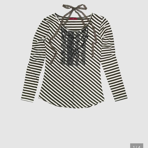 인앤양인하모니 lace halter top 카키 스트라이프