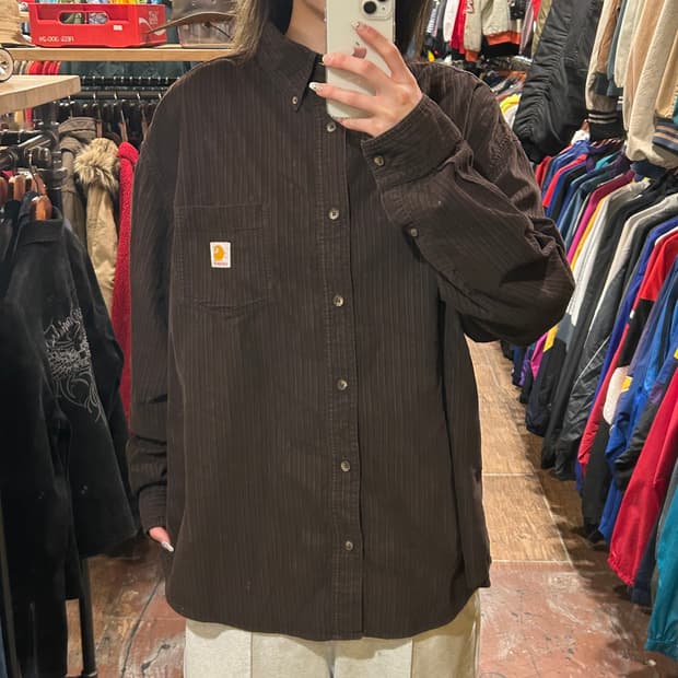 [HI] 칼하트 코듀로이 긴팔셔츠 딥브라운