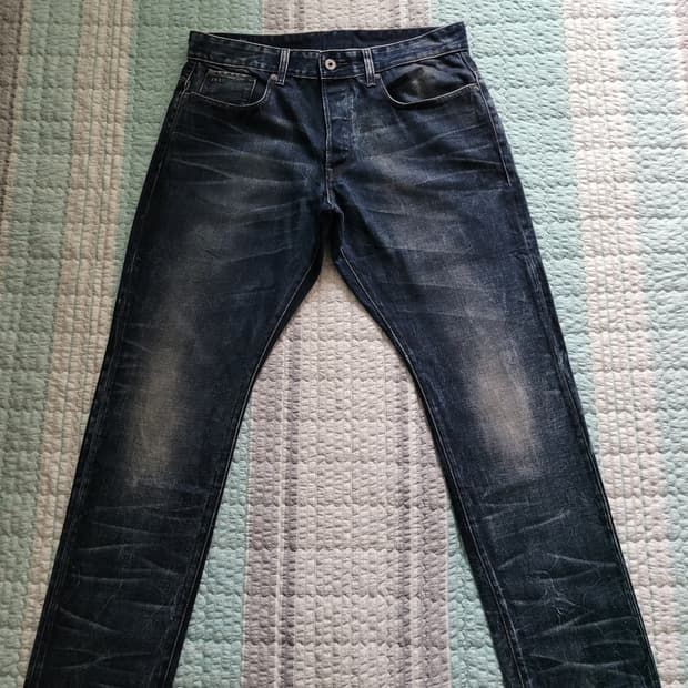 지스타로우 G starraw 3301 테이퍼드 다크블루워싱진. 34사이즈