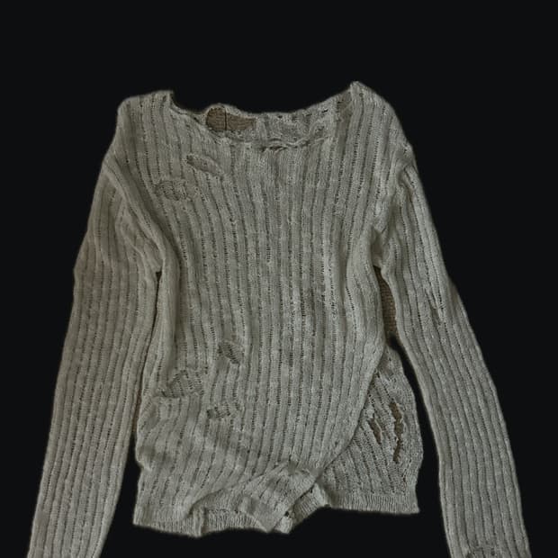 그런지 데미지 사선 니트