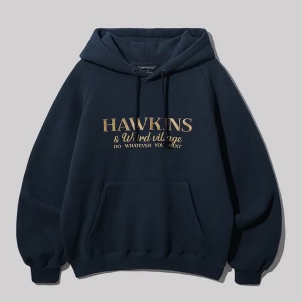 더블유브이프로젝트 호킨스 후드티 네이비 골드  S