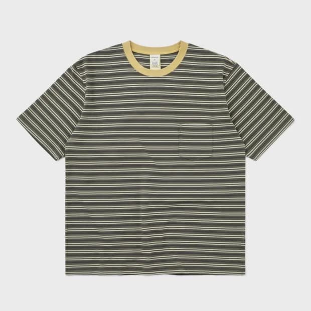 카키스 보더 S/S 티 바크 M사이즈