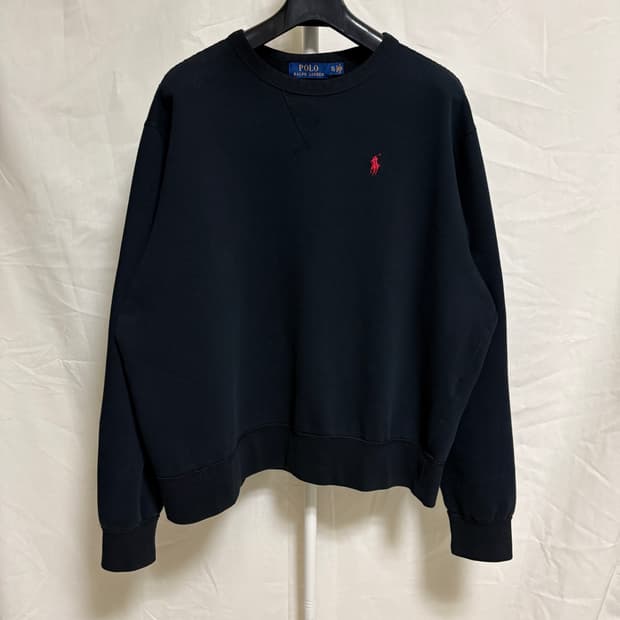 폴로 랄프로렌 기모 스웻셔츠 맨투맨 / 블랙, XL