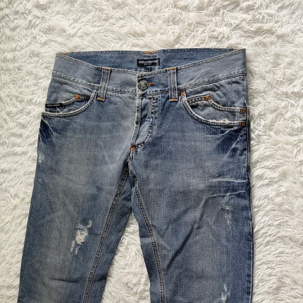 돌체앤가바나(Dolce & Gabbana) 빈티지 디스트레스드 워싱 데님