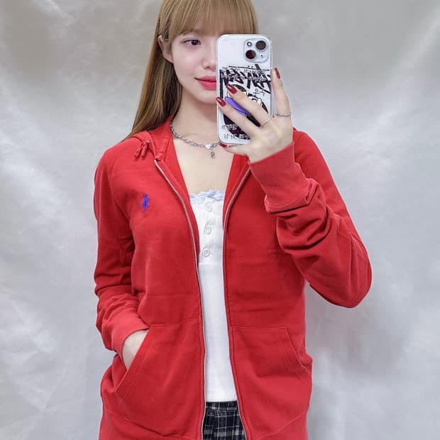 폴로 랄프로렌 레드 포니 후드집업 