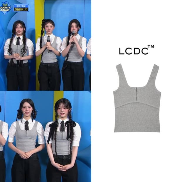 BUSTIER DETAIL TANK TOP 아일릿 착용