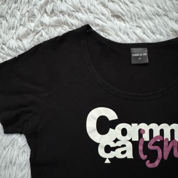 COMME CA ISM 일본빈티지 y2k 크롭 슬림핏 반팔 갸루 반팔 빈