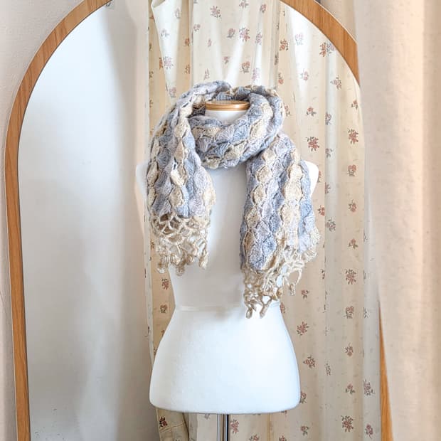 파스텔 뜨개 머플러