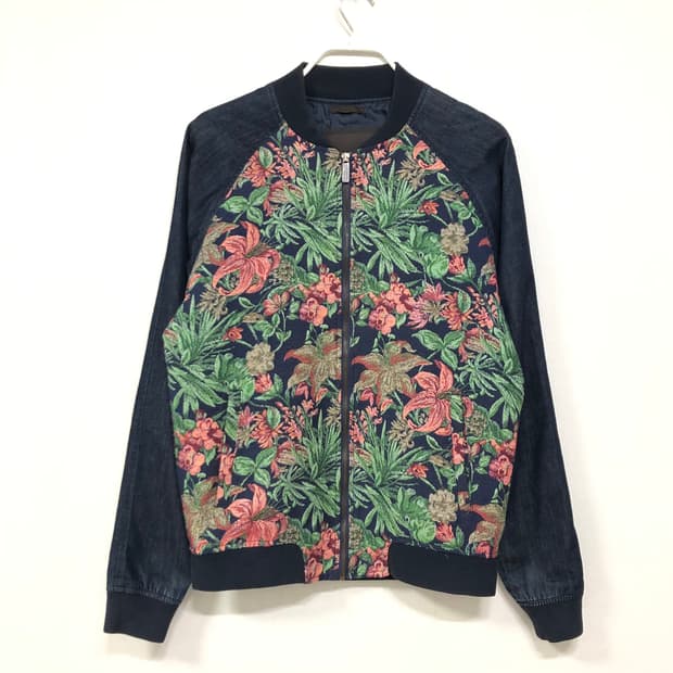 자라 남성 블랙태그 자카드 블라워 데님 블루종 자켓 _ M